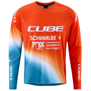 Dviratininko marškinėliai Cube MTB X Factory Racing L/S black'n'white