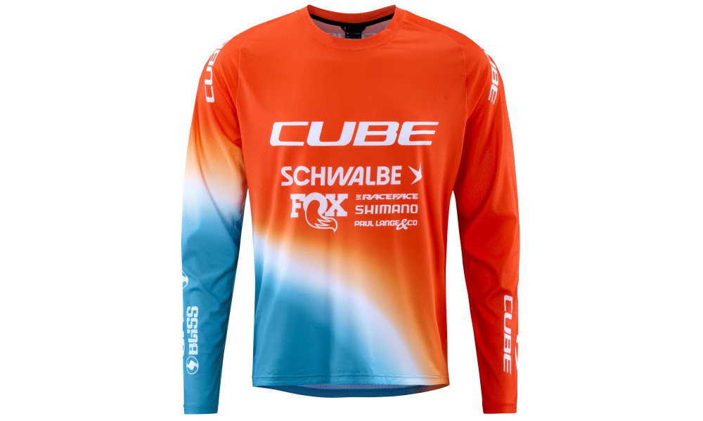 Dviratininko marškinėliai Cube MTB X Factory Racing L/S black'n'white - 1