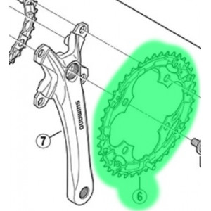 Priekinis dantratis Shimano ACERA FC-M361 104mm 7/8-speed 48T black