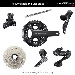 Važiuoklės dalių grupės komplektas Shimano ULTEGRA Di2 R8170 Disc brakes 165mm 52x36T