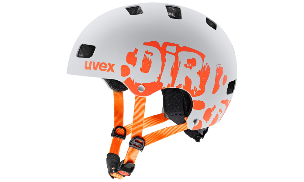 Šalmas Uvex Kid 3 dirtbike light gray-orange - 1