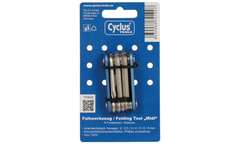 Įrankis Cyclus Tools Midi 9in1 Multitool foldable (720638) - 3