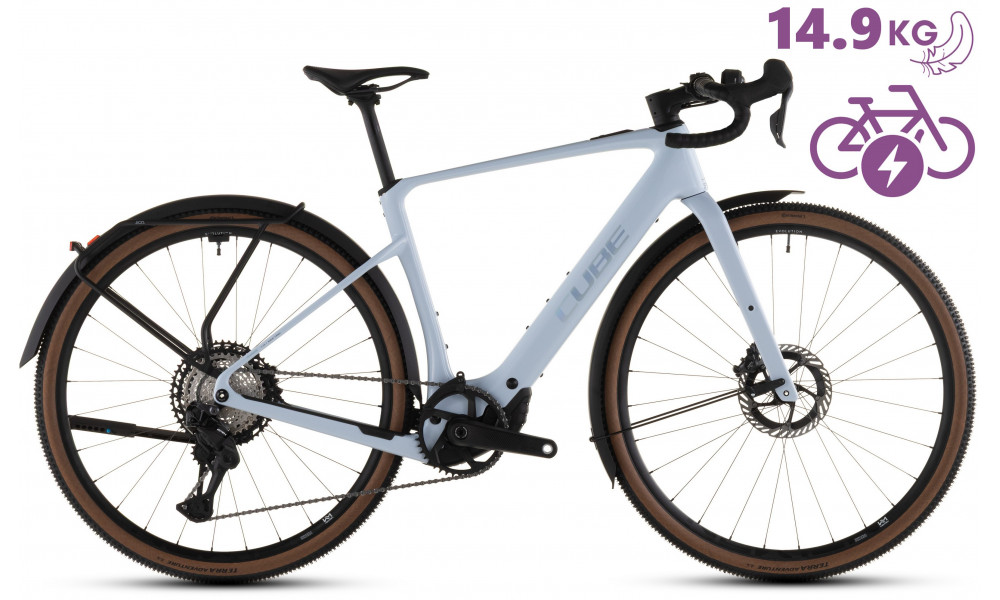 Elektrinis dviratis Cube Nuroad Hybrid C:62 SLX 400X FE iceblue'n'prism 2026 - 9
