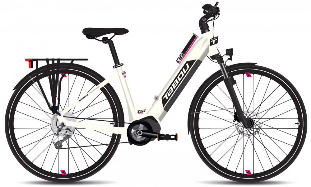Elektrinis dviratis Tabou Mono UP 2.0 white-pink 