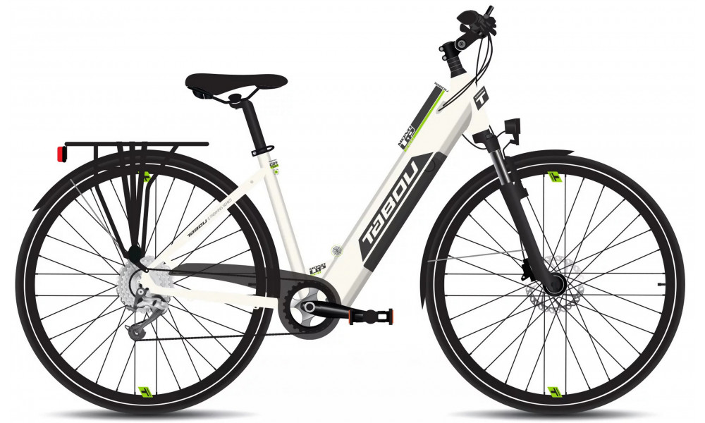 Elektrinis dviratis Tabou Mono UP ECO 26 white-green 