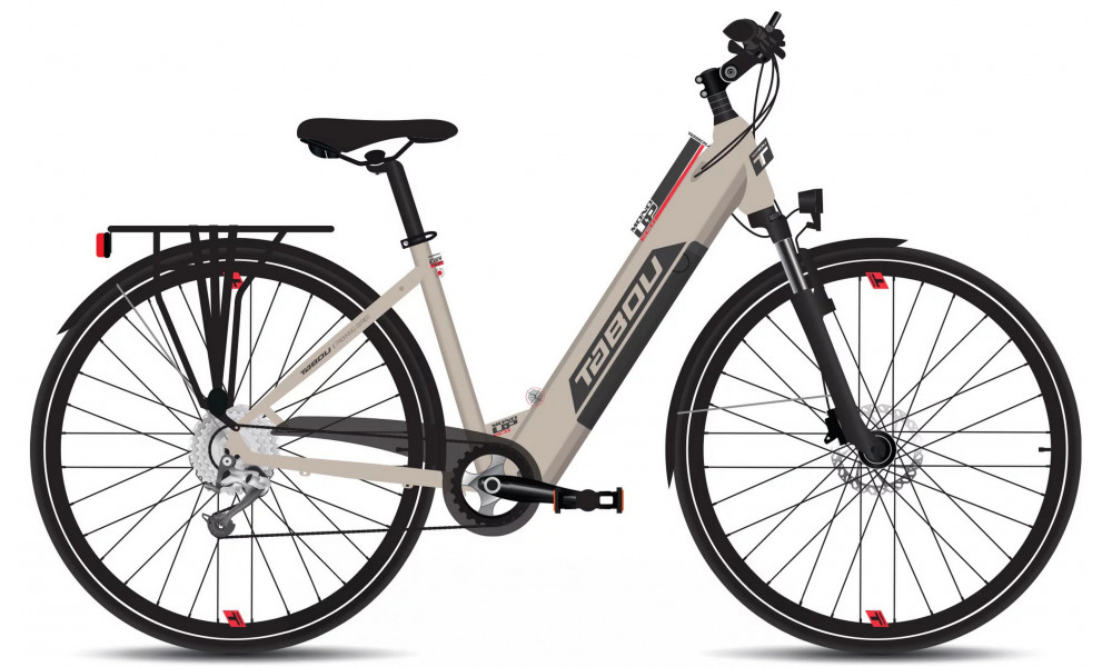 Elektrinis dviratis Tabou Mono UP ECO 26 beige-red 