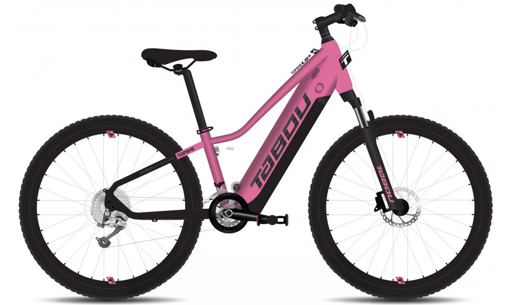 Elektrinis dviratis Tabou Topshe UP 24 pink-black 