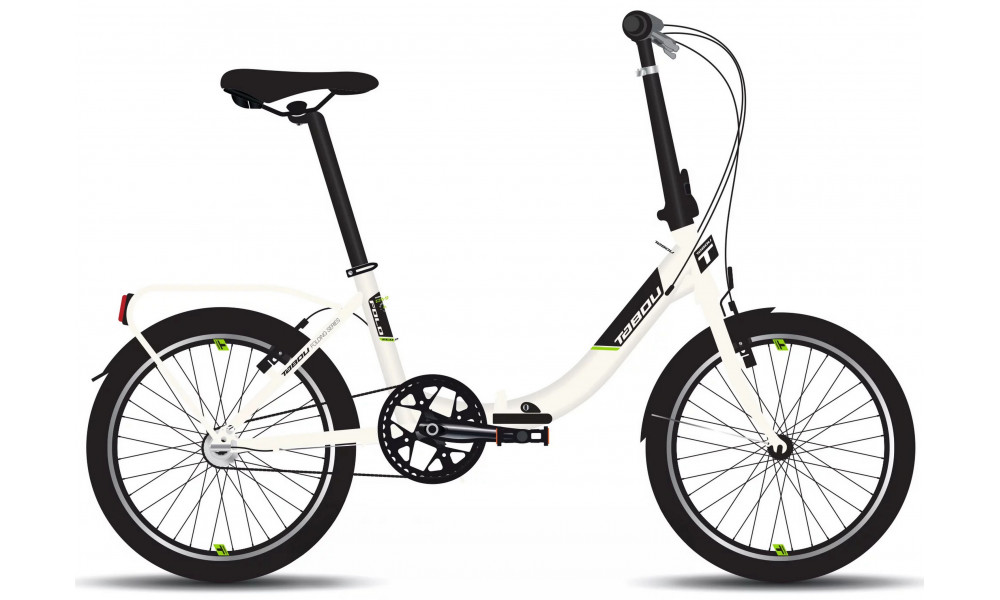 Dviratis Tabou Fold ECO white-green 