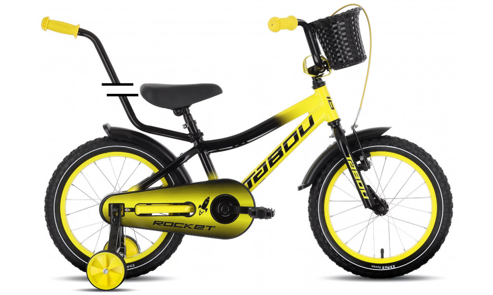 Dviratis Tabou Rocket Alu 16 black-yellow - 1