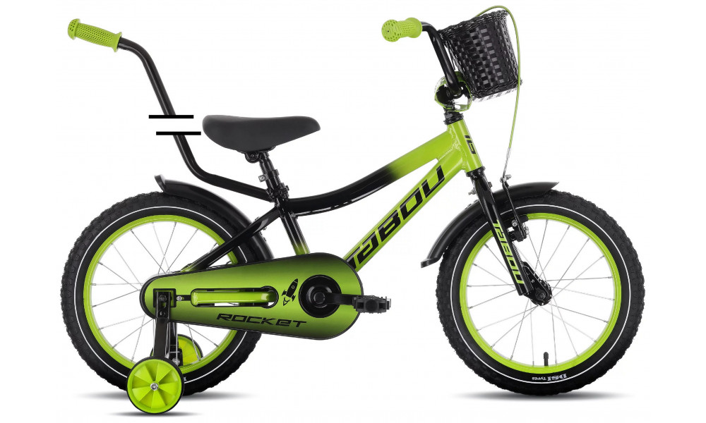 Dviratis Tabou Rocket Alu 16 black-green - 1