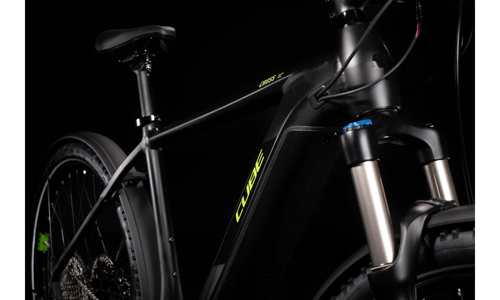 Elektrinis dviratis Cube Cross Hybrid Race 625 Allroad black'n'green 2020 - 1