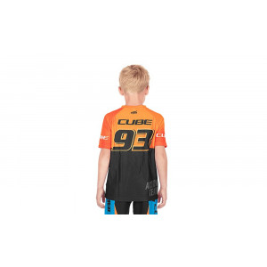 Dviratininko marškinėliai Cube Junior X Actionteam orange'n'black S/S