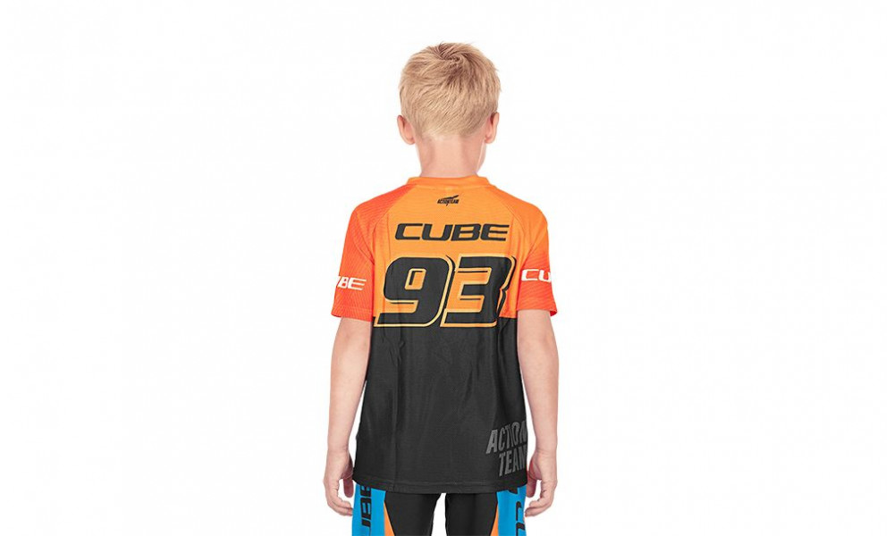 Dviratininko marškinėliai Cube Junior X Actionteam orange'n'black S/S - 2