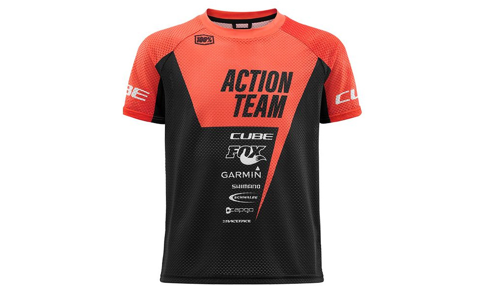 Dviratininko marškinėliai Cube Junior X Actionteam orange'n'black S/S - 3