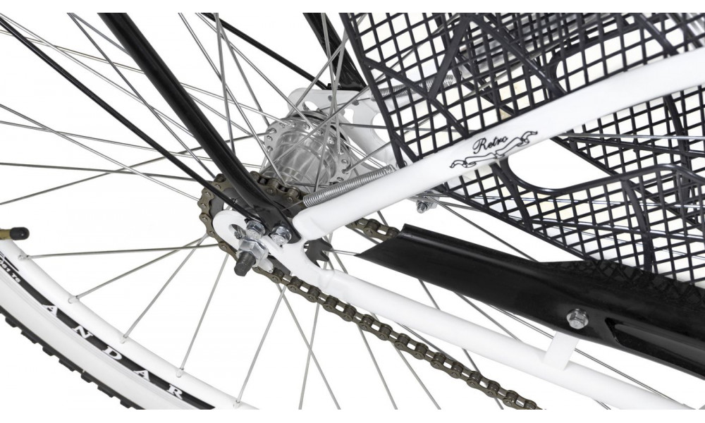 Dviratis AZIMUT Retro Lux 28" 2025 white-black - 3