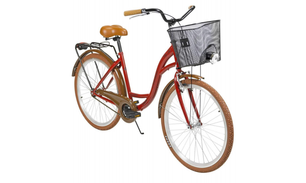 Dviratis AZIMUT City Lux 26" 2025 su krepšeliu bordo-brown - 8