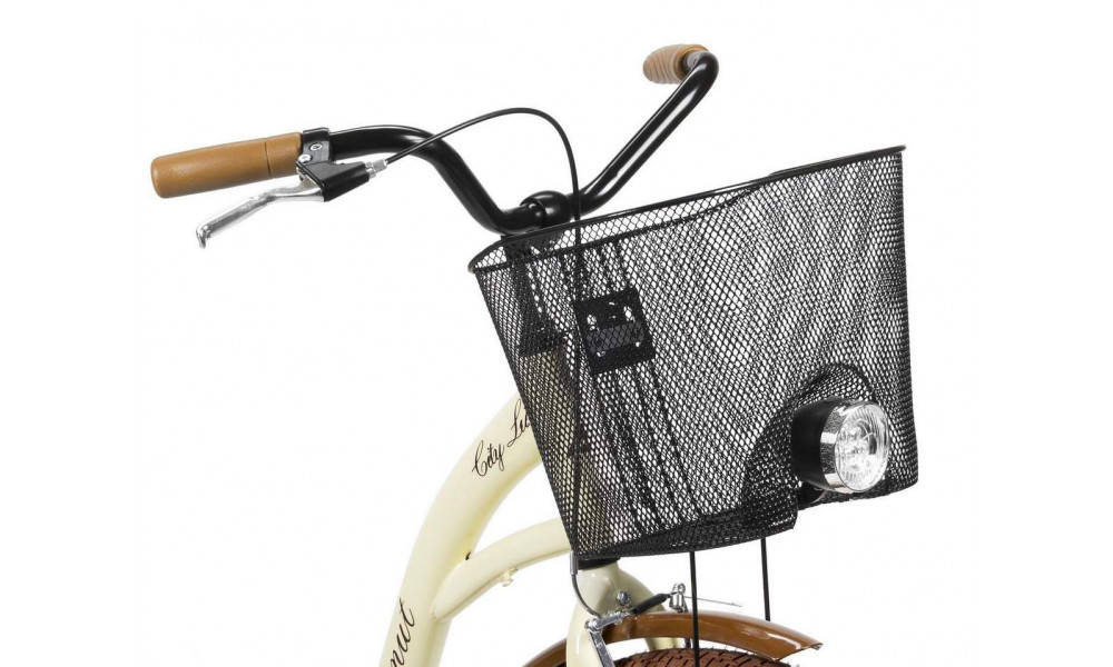 Dviratis AZIMUT City Lux 26" 2025 su krepšeliu cream-brown - 1