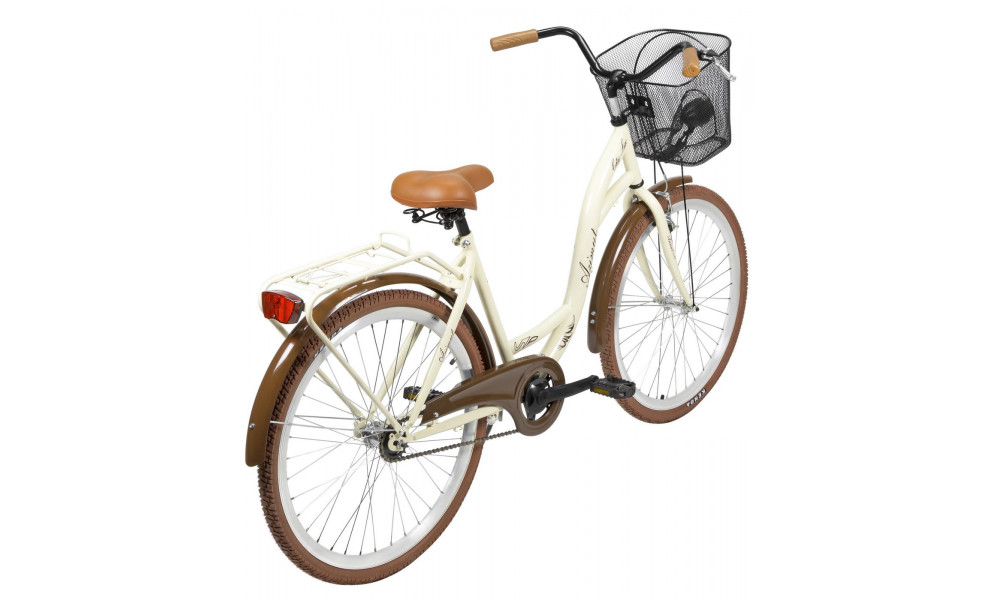 Dviratis AZIMUT City Lux 26" 2025 su krepšeliu cream-brown - 2