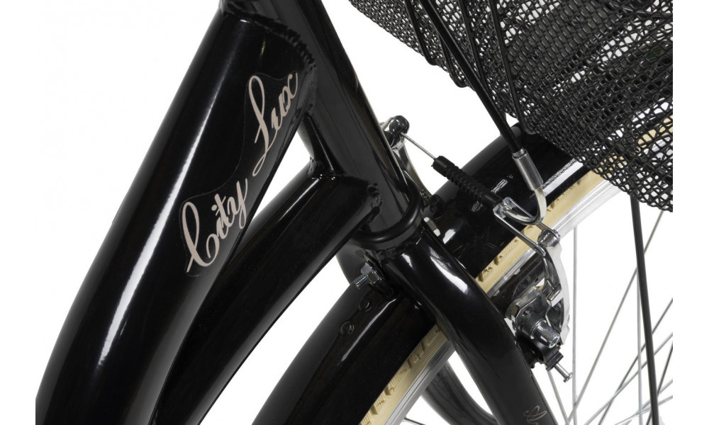 Dviratis AZIMUT City Lux 26" 2025 su krepšeliu black-cream - 3