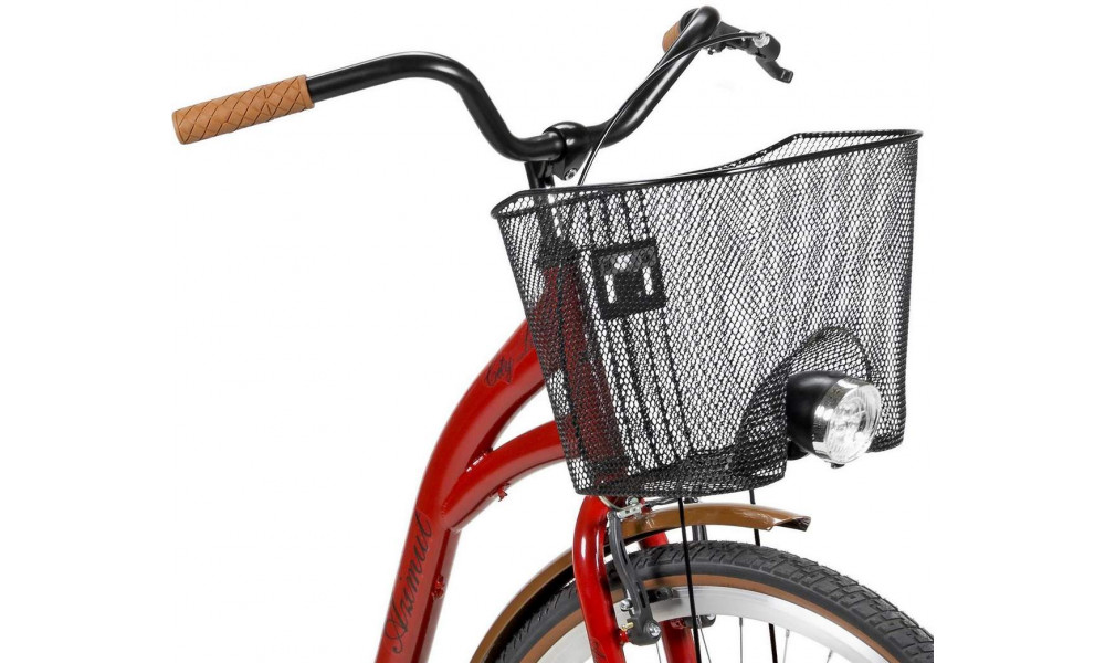 Dviratis AZIMUT City Lux 28" 2025 su krepšeliu bordo-brown - 1