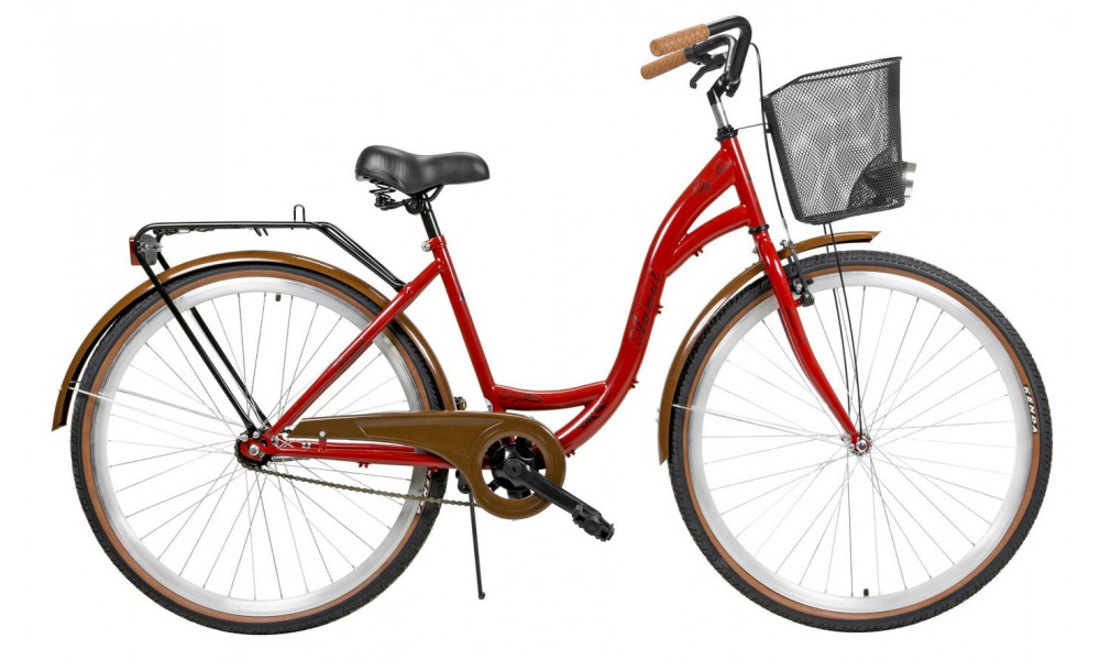 Dviratis AZIMUT City Lux 28" 2025 su krepšeliu bordo-brown - 3