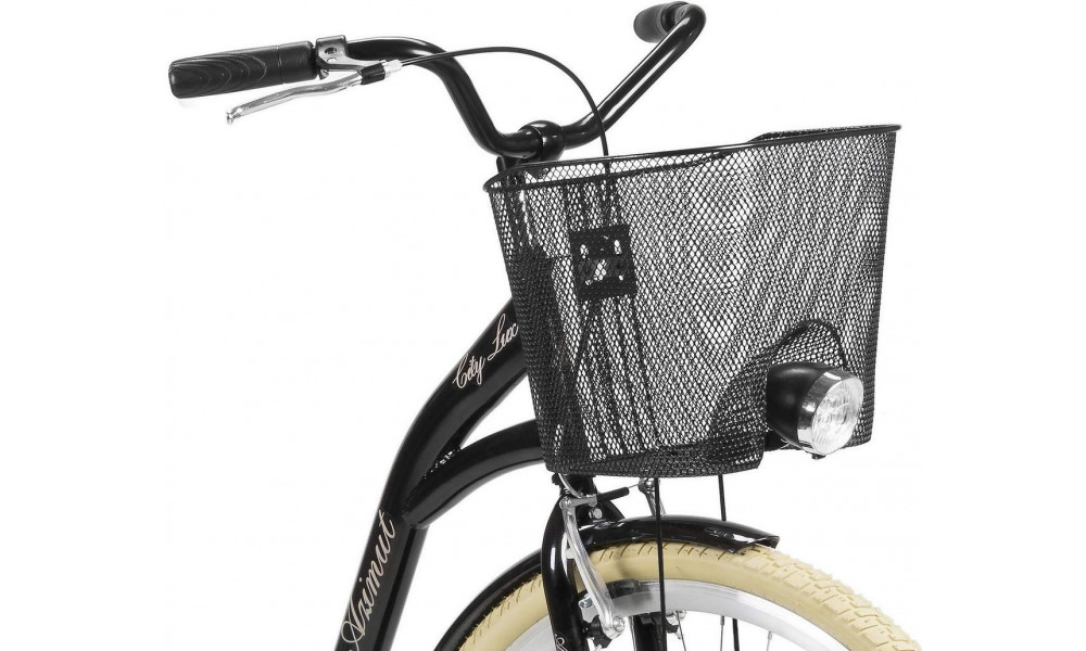 Dviratis AZIMUT City Lux 28" 2025 su krepšeliu black-cream - 1