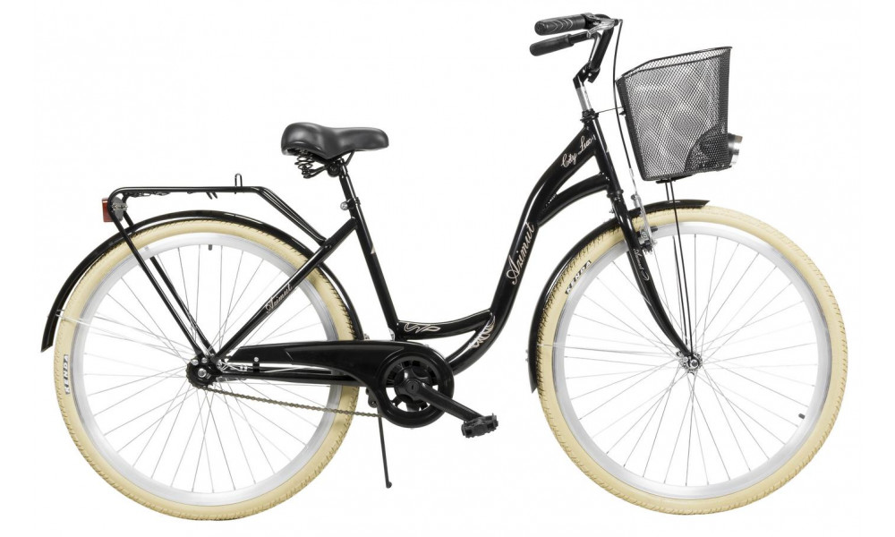 Dviratis AZIMUT City Lux 28" 2025 su krepšeliu black-cream - 3