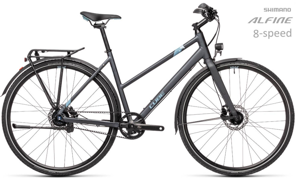 Dviratis Cube Travel Exc Trapeze iridium'n'blue 2021 