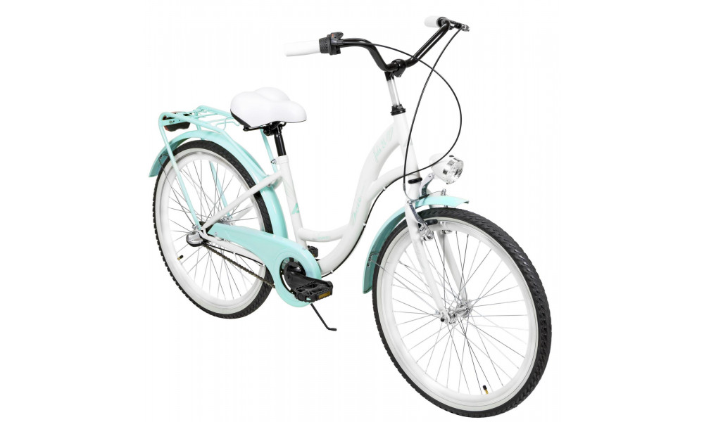 Dviratis AZIMUT Julie 24" 3-speed 2025 white-turquoise - 3