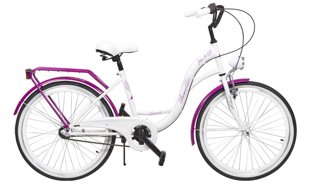 Dviratis AZIMUT Julie 24" 3-speed 2025 white-violet - 1