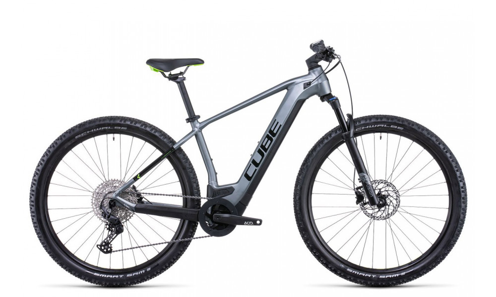 Elektrinis dviratis Cube Reaction Hybrid Pro 500 29 flashgrey'n'green 2022 