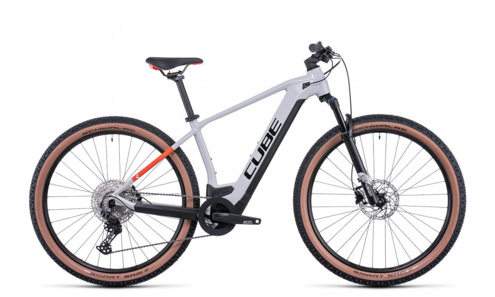 Elektrinis dviratis Cube Reaction Hybrid Pro 500 29 grey'n'red 2022 