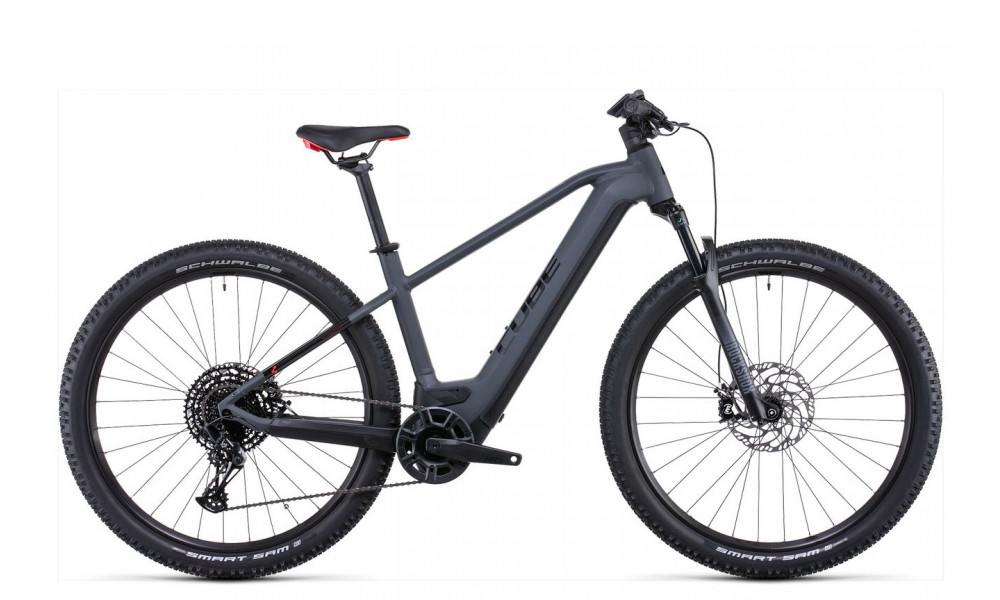 Elektrinis dviratis Cube Reaction Hybrid EXC 750 29 grey'n'red 2022 