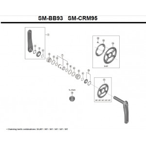 Priekinis dantratis Shimano XTR SM-CRM95 34T