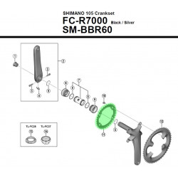 Priekinis dantratis Shimano 105 FC-R7000 34T
