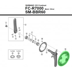 Priekinis dantratis Shimano 105 FC-R7000 52T