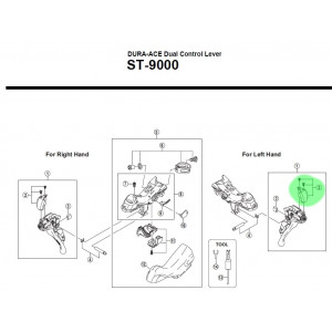 Pavarų perjungimo rankenėlės dangtelis Shimano DURA-ACE ST-9000 right w/ screws