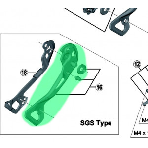 Išorinė galinio pavarų perjungėjo kojelės dalis Shimano XTR RD-M9000 SGS