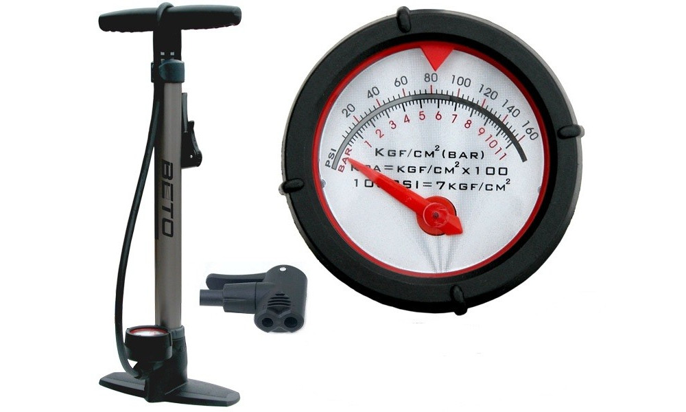 Pompa pastatoma BETO steel CMP-074S Dual-head su manometru - 2