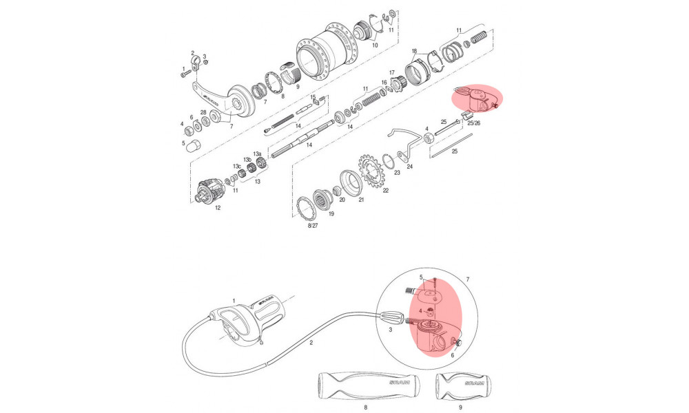 Dėžutė įvorei SRAM S7 su komponentais - 1