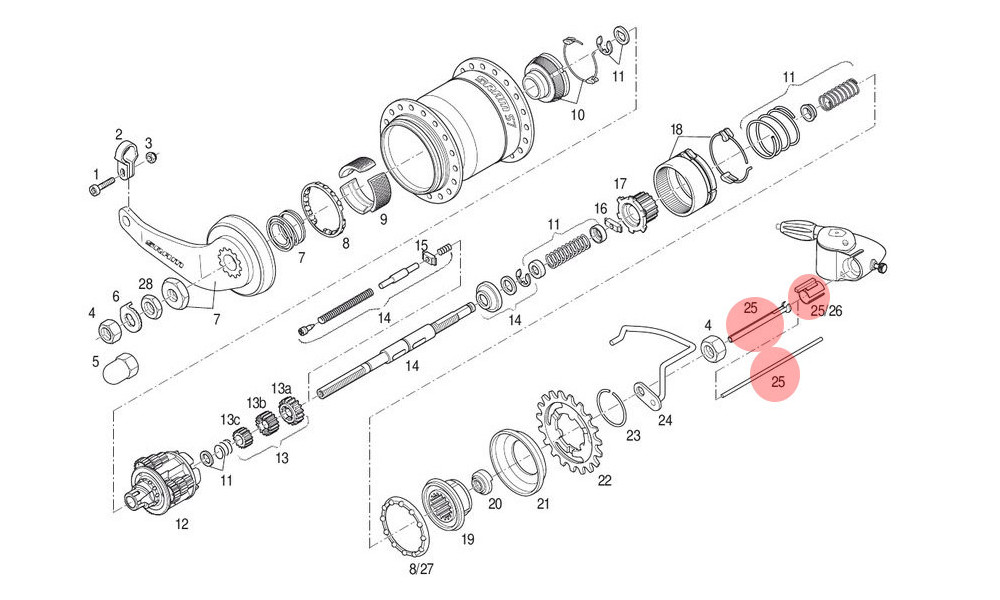 Detalės SRAM S7 įvorei (Shift Rod, Shift Tube and Locating Sleeve) - 1