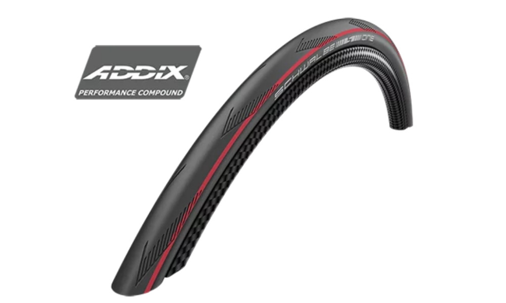 Padanga 28" Schwalbe One Tube Type HS 464A, Perf Fold. 25-622 / 700x25C Addix Red Strips 