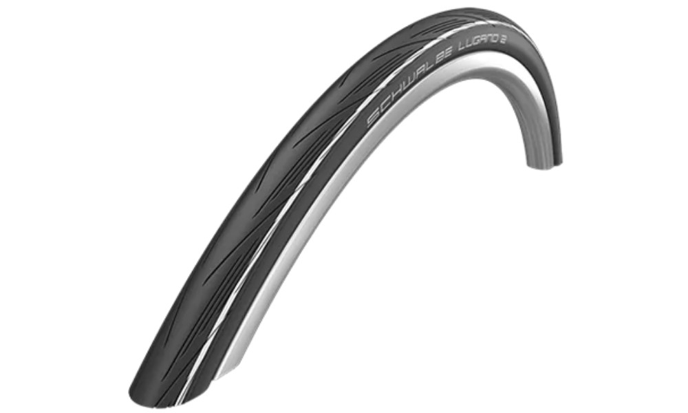 Padanga 28" Schwalbe Lugano II HS 471, Active Wired 25-622 / 700x25C White Stripes 