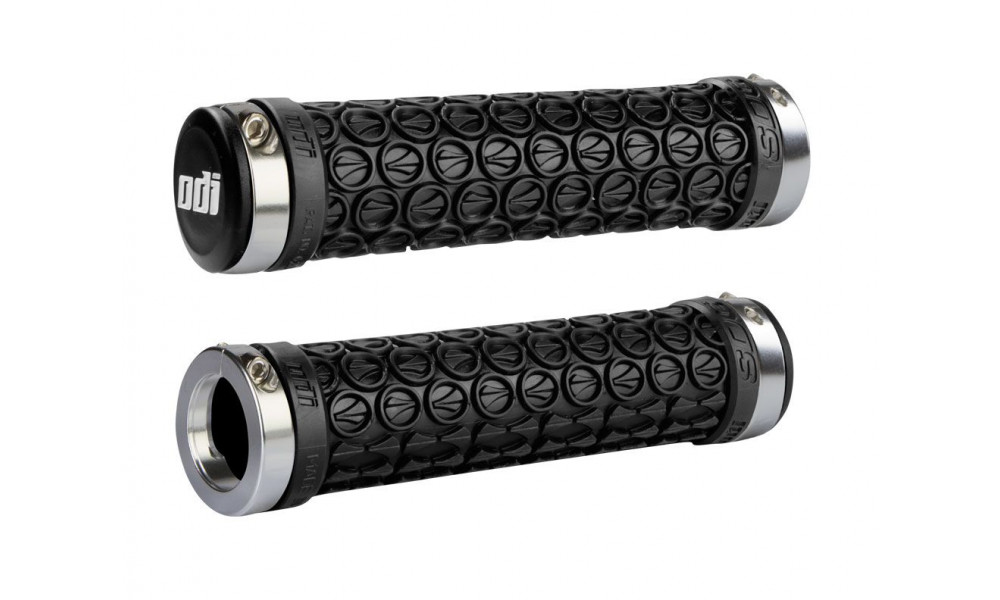 Vairo rankenėlės ODI SDG MTB Lock-On Bonus Pack Black w/Silver Clamps 