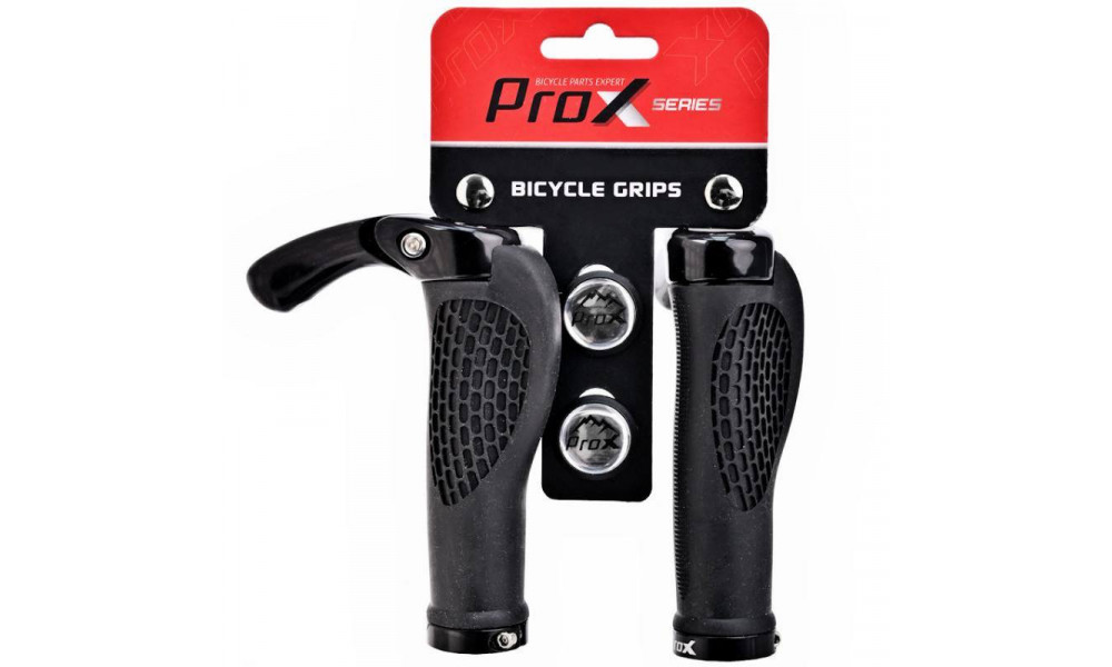 Vairo rankenėlės ProX GP-40B 135mm Ergo + Bar-Ends Lock-on black - 1