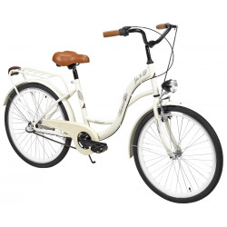 Dviratis AZIMUT Julie 24" 3-speed 2023 light cream