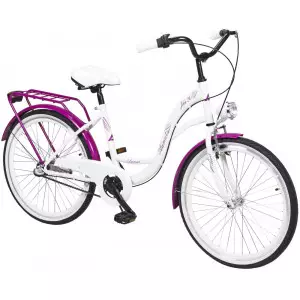 Dviratis AZIMUT Julie 24" 3-speed 2023 white-violet Dviratis AZIMUT Julie 24" 3-speed 2023 white-violet
