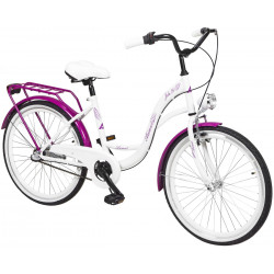 Dviratis AZIMUT Julie 24" 3-speed 2023 white-violet