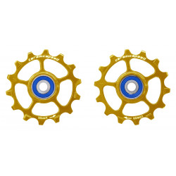 Galinio pavarų perjungėjo ratukų komplektas CeramicSpeed for Shimano 12s XT/XTR MTB Coated Alloy 607 gold (107504)