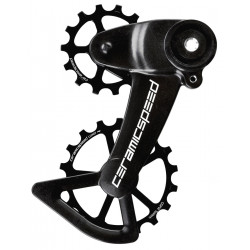 Galinio pavarų perjungėjo ratukų komplektas CeramicSpeed Oversized X for SRAM Eagle AXS Alloy 607 stainless steel black (1070